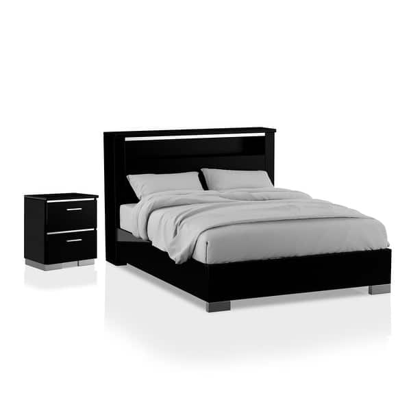 Shop Furniture Of America Lofa Contemporary Black Bedroom Set Overstock 31292396