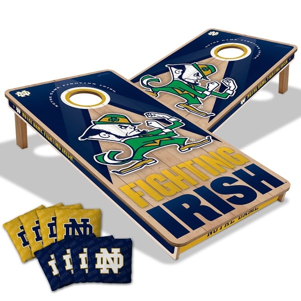 slide 2 of 7, Notre Dame Fighting Irish NCAA 2x4 Professional Cornhole Board Set Include Carrying Case