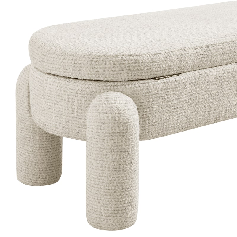 NPD Furniture Bowden Chenille Upholstered Bench