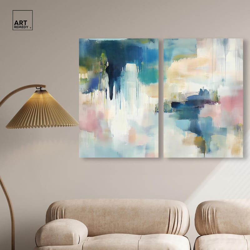 Pale Periwinkle II Canvas Set of 2 by Art Remedy, Gallery Wrapped
