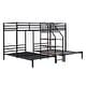 preview thumbnail 10 of 24, Metal Twin over Twin & Twin Bunk Bed with Storage Shelves Staircase, Triple Bunk Bed Frame, No Box Spring Needed for Kids