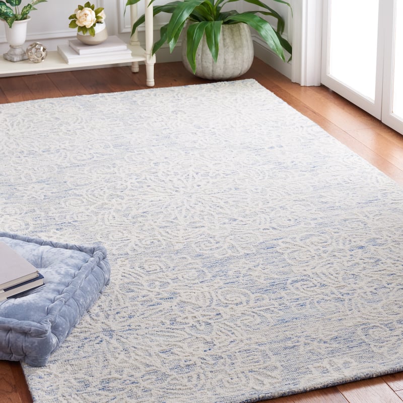 SAFAVIEH Handmade Metro Gerrie Modern Wool Rug - 8' x 10' - Blue/Ivory