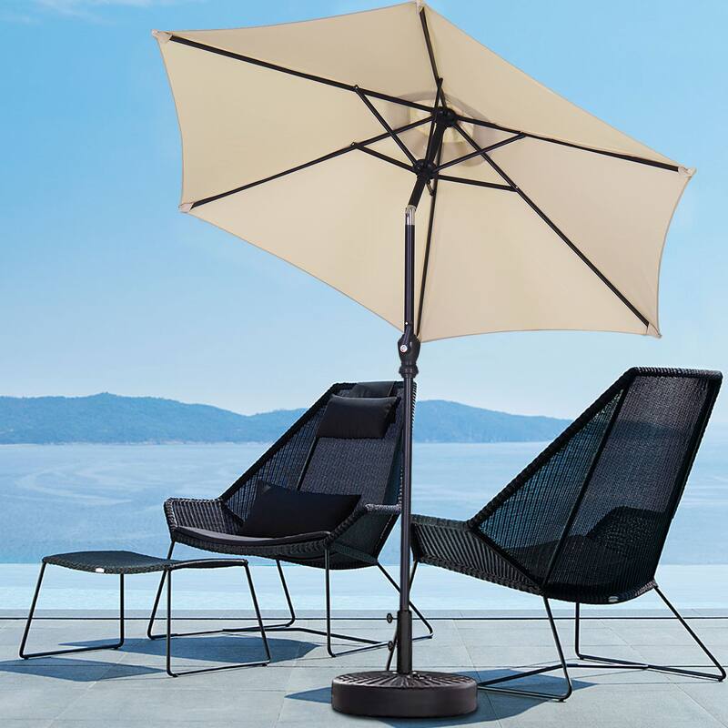 Ainfox 7.5ft Patio Umbrella with Base Outdoor Umbrella