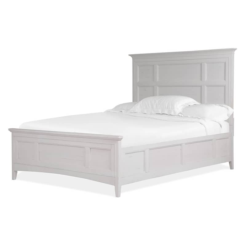 Magnussen Home Heron Cove Chalk White And Dovetail Grey Panel Bed - Queen