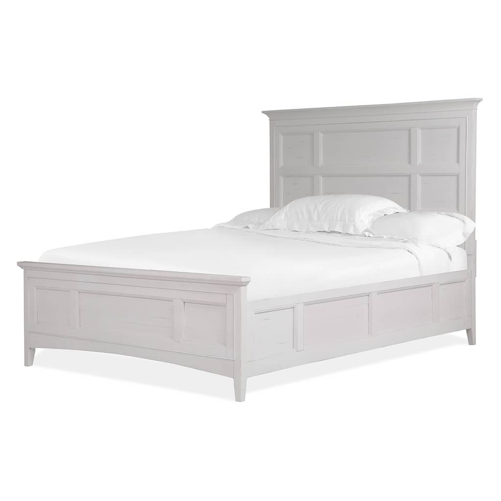 Magnussen Home Heron Cove Chalk White And Dovetail Grey Panel Bed