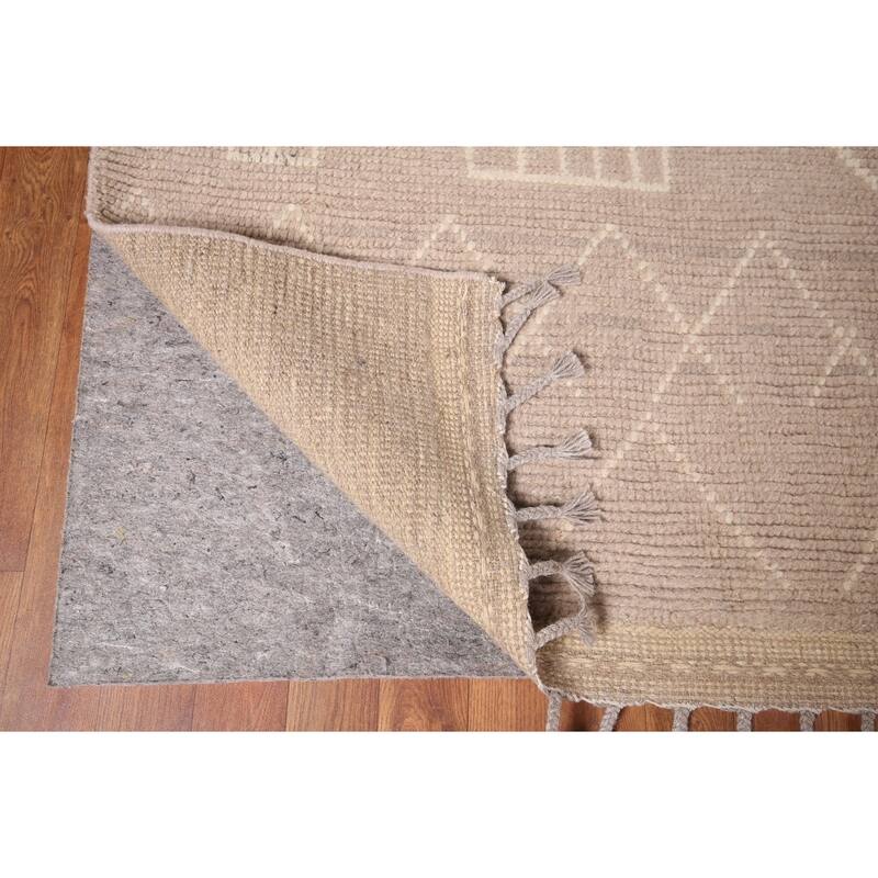 Earth Tone Moroccan Large Oriental Area Rug Handmade Wool Carpet - 9'11"x 15'2"