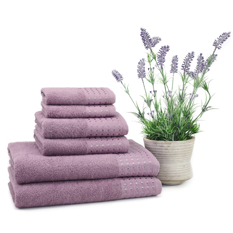 East'N Blue Petek Turkish Cotton Bath Towel Set (Set of 6) - (2 Bath Towel, 2 Hand Towel, 2 Washcloth)