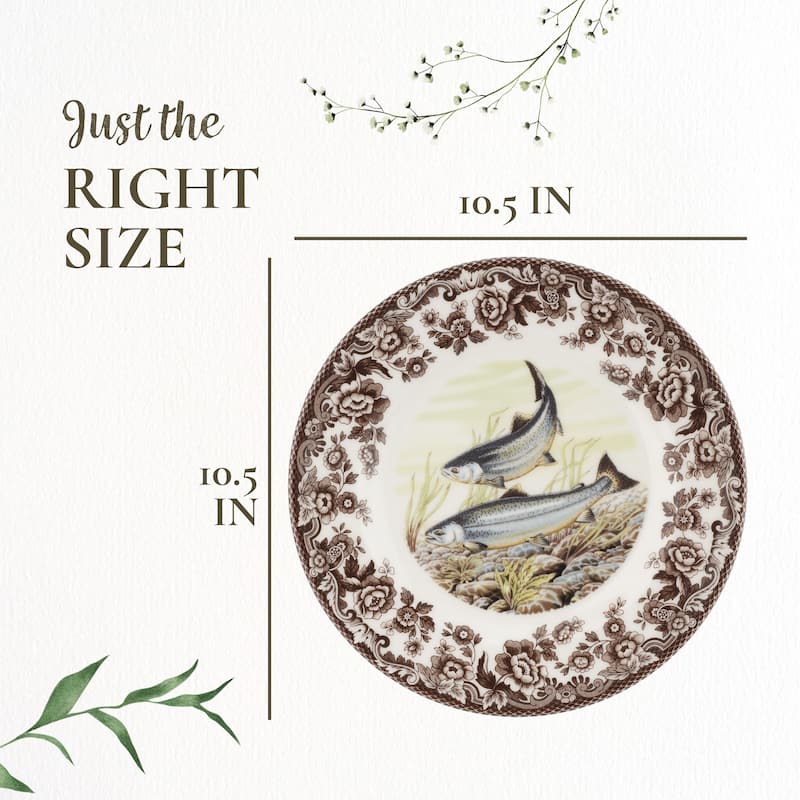 Spode Woodland Dinner Plate Fish Collection - 10.5 inch