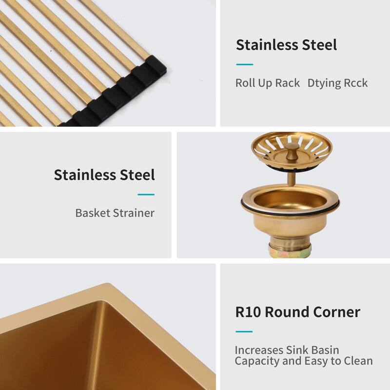 Farmhouse 16 Gauge Single Bowl Stainless Steel Kitchen Sink