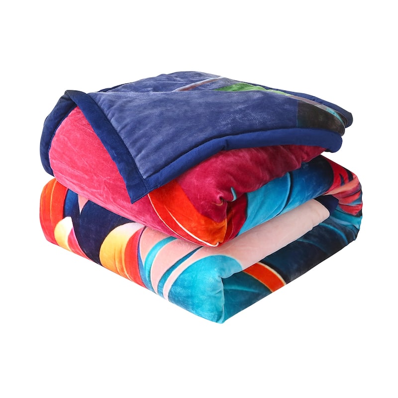 3 Ply Reversible Fleece Comforter for Winter 85"x93" 8lbs