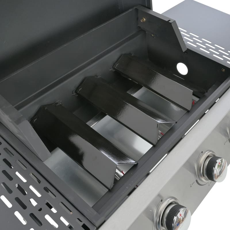 Stainless Steel 3 Burner Barbecue Grill Gas Grill with Side Shelves