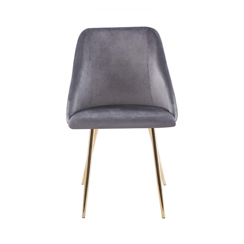 Porthos Home Pema Dining Chairs Set of 2, Velvet, Gold Chrome Legs