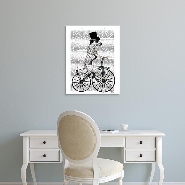 Easy Art Prints Fab Funky's 'Dalmatian on Bicycle' Premium Canvas Art