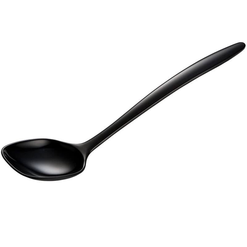 Hutzler 12-Inch Melamine Solid Cooking Spoon - Black