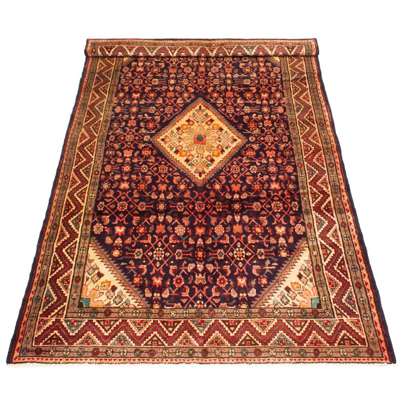 ECARPETGALLERY Hand-knotted Andelz Navy Wool Rug - 4'11 x 9'8