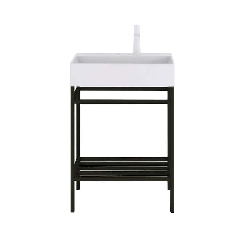 24" Freestanding Bathroom Vanity with Ceramic Sink - 23.62'' x13.98'' x 33.46''