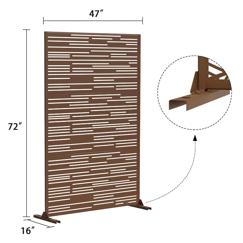 Shine Metal Privacy Screen Panel Free Standing - 72*47