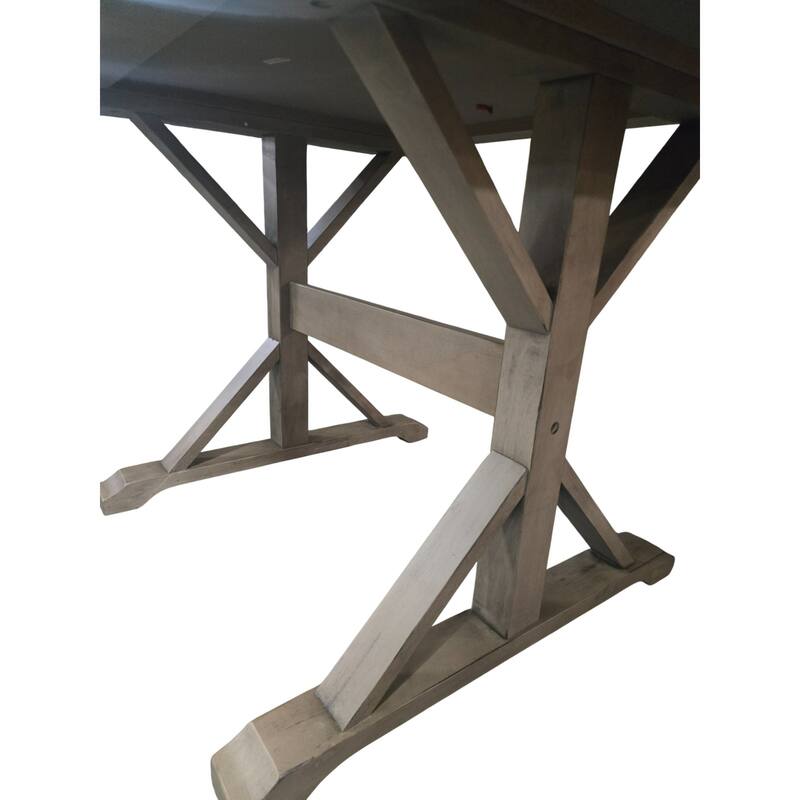 Weathered Style X-Shaped Trestle Table - 48" - Gray