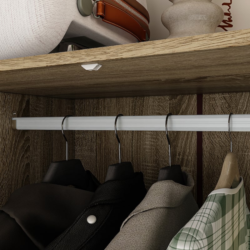 Wardrobe Armoire Closet 59"W Large Freestanding Wardrobe Cabinet White