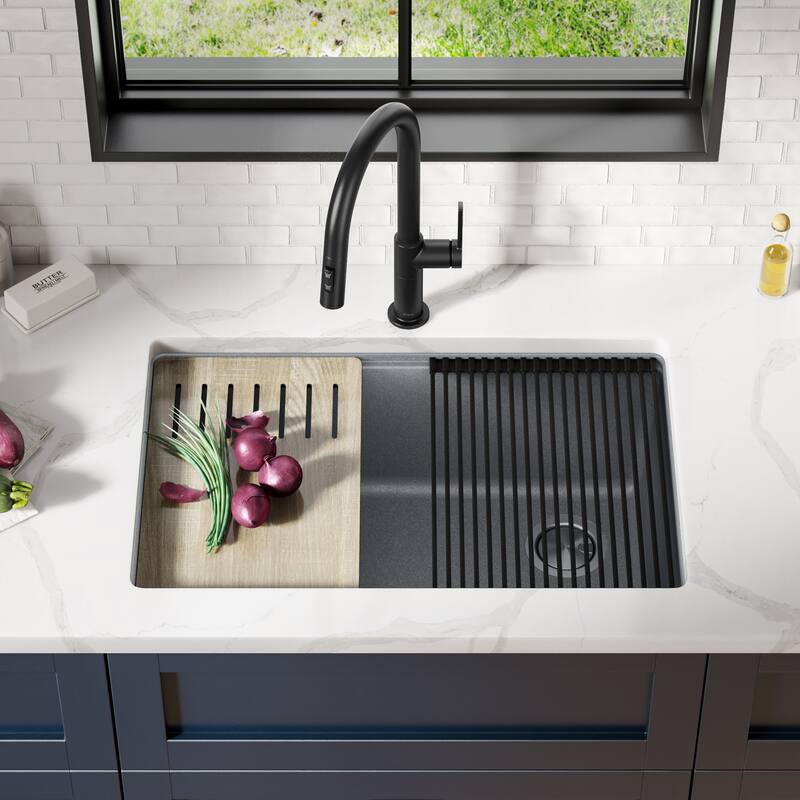 KRAUS Bellucci Workstation Undermount Granite Composite Kitchen Sink