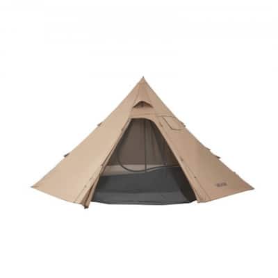 Brown Polyester Hot Tent 2m Aluminum Poles 4 Season with Stove Jack - 157.48 × 157.48 × 78.74 in