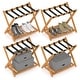 preview thumbnail 12 of 10, Costway Folding Luggage Racks Set of /4 with Storage Shelf & 5 Nylon