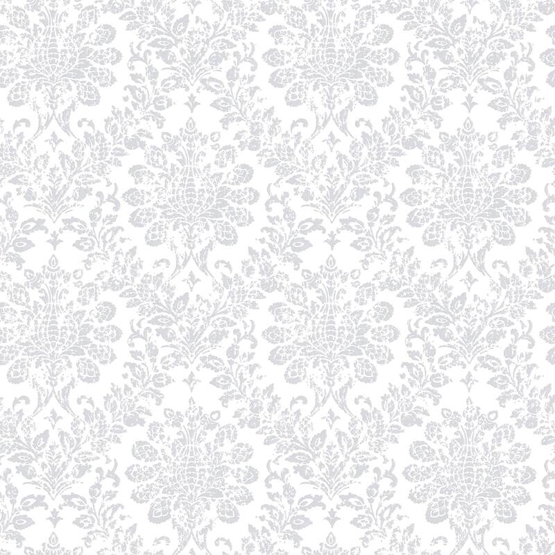 Galerie Wallcoverings Nordic Elements Smooth Floral Damask Non-woven Matte Wallpaper Roll - 33 feet x 21 inches - 33 feet x 21 inches - Grey