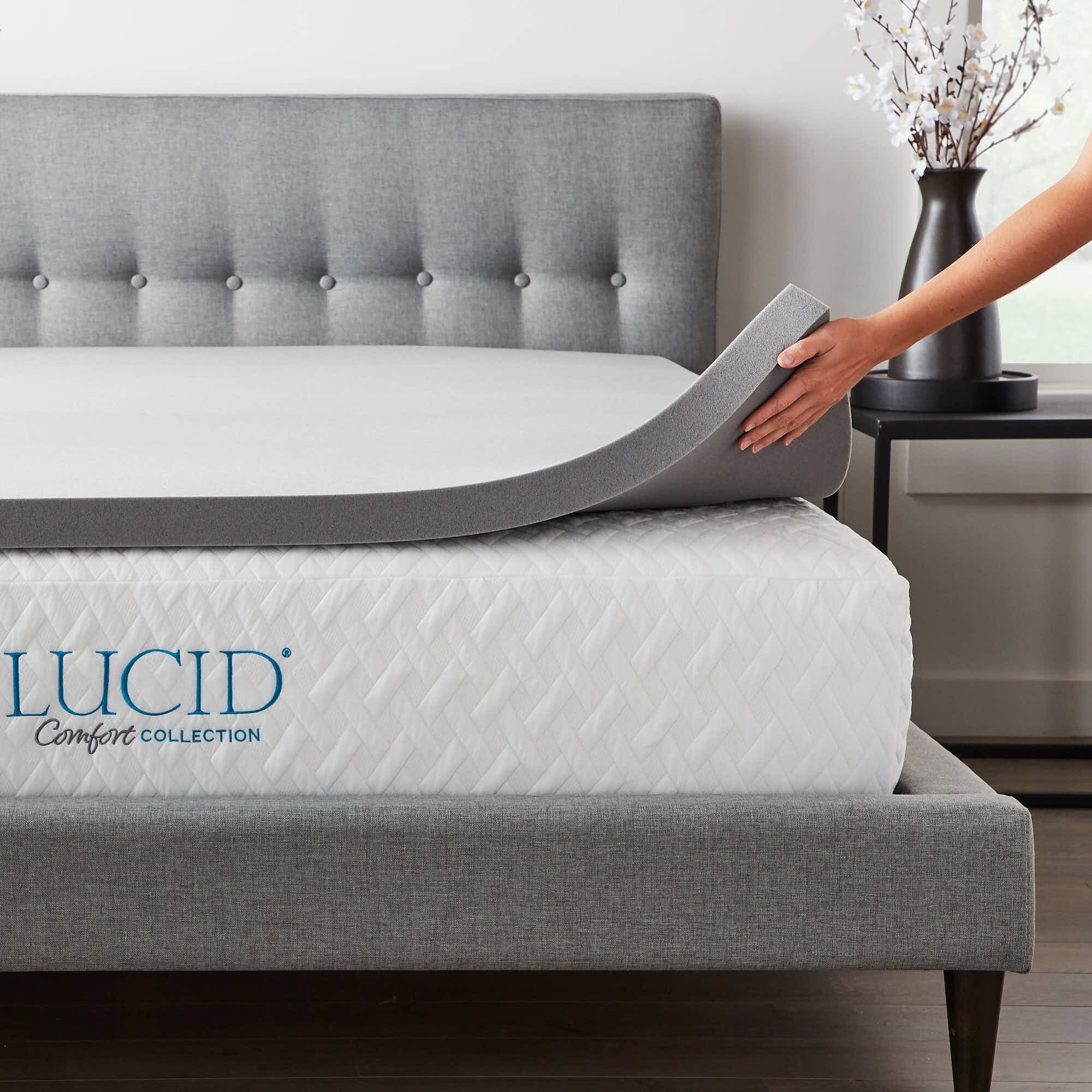 Lucid Bamboo Charcoal Mattress Topper Reviews Discount Codes setup