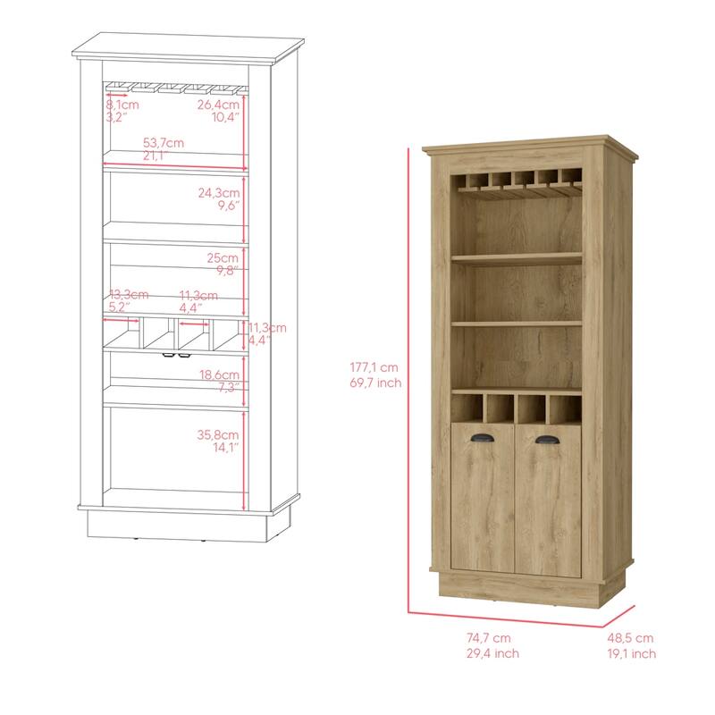 Bar Cabinet, Four built-in wine racks for Living Room