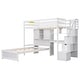 preview thumbnail 21 of 32, Twin over Twin Bunk Bed with Built-in Desk and Storage Staircase, L-Shaped Bunk Bedframe with Storage Compartments and Shelves