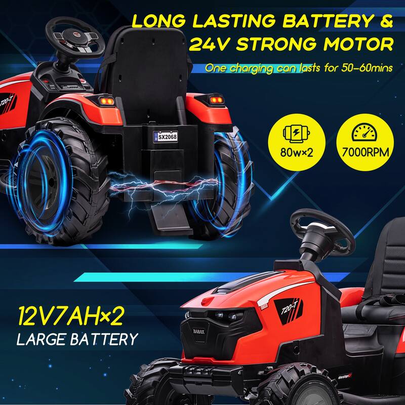 3 in 1 Ride on Tractor Excavator Bulldozer 24V