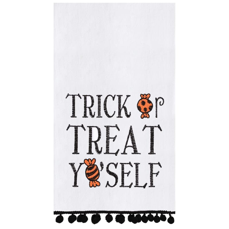Treat Yo'self Halloween Flour Sack Cotton Kitchen Towel