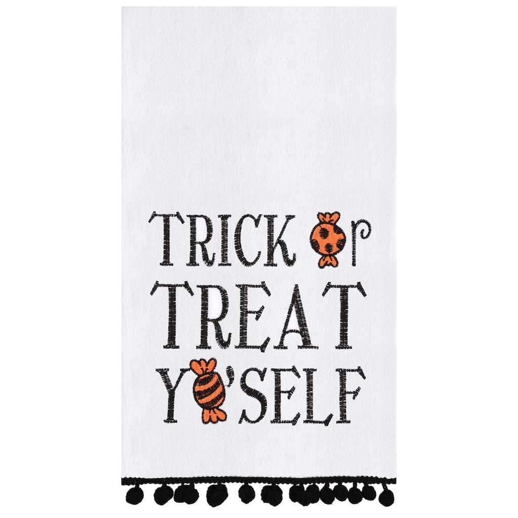 Treat Yo'self Halloween Flour Sack Cotton Kitchen Towel