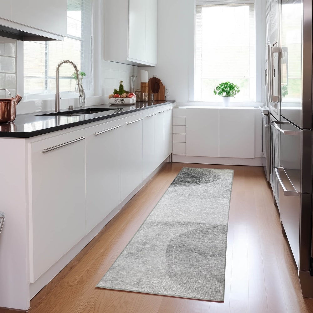 Machine Washable Indoor/ Outdoor Modern Chantille Rug