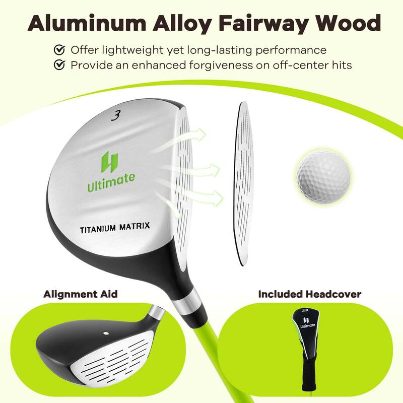 Ultimate 165CC Junior #3 Fairway Wood for Kids with Fiberglass Shaft - See Details