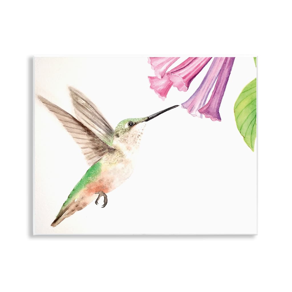 Stupell Hummingbird & Bluebell Flower Wall Plaque Art Design By Stephanie Fielden
