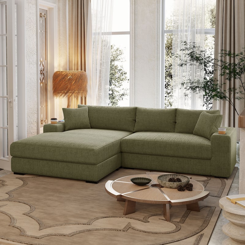 Christopher Knight Home - Trillium Fabric Sectional Sofa - Green