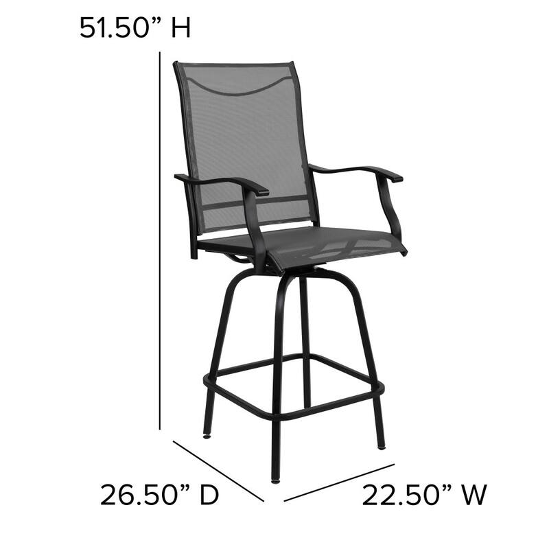 30" All-Weather Patio Swivel Outdoor Stools, Set of 2 - Garden Chair