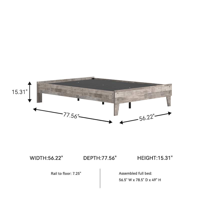 Signature Design by Ashley Neilsville Weathered Woodgrain Platform Bed