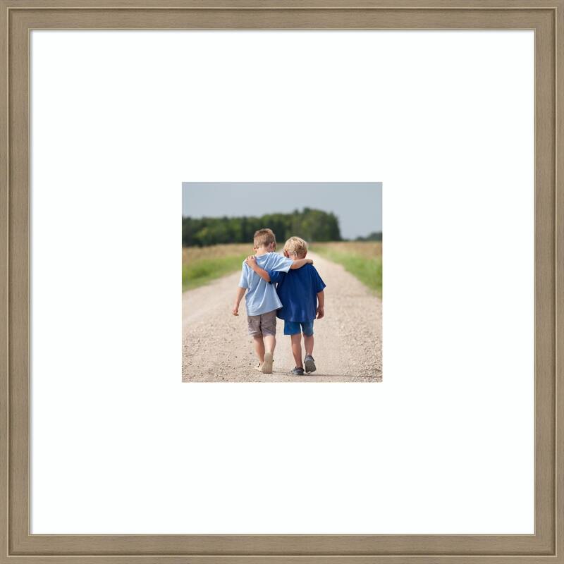 Florence Gold Framed Picture Frame, Photo Frame - 20x20 Matted White 8x8 - Florence Light Brown