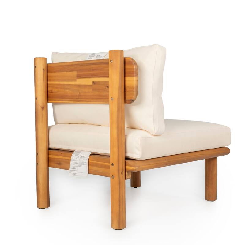 Christopher Knight Home - Ardeno Outdoor Acacia Wood Patio Chair with Cushions and Water-Repellent Fabric, Set of 2 - 25.98