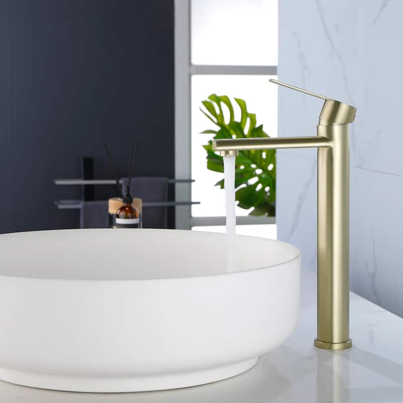 Single Handle Single Hole Bathroom Faucet - 6"12"