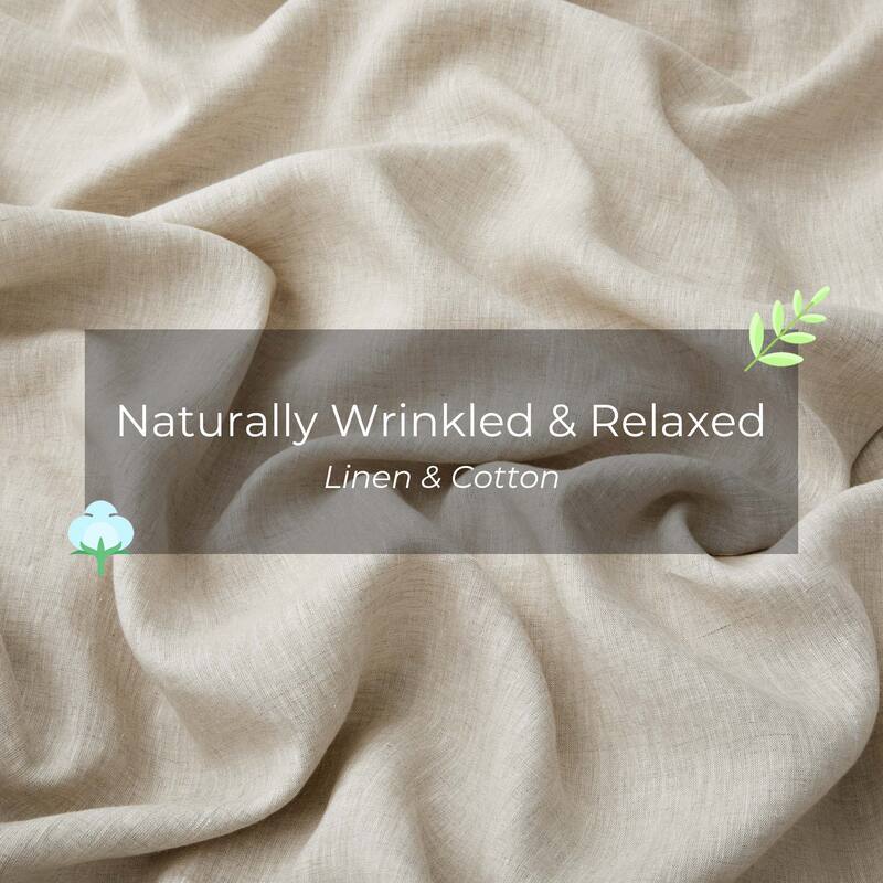 Flax Linen Cotton Blend Duvet Cover Set, Durable, Breathable and Moisture-Wicking, 3 Piece Bedding Set