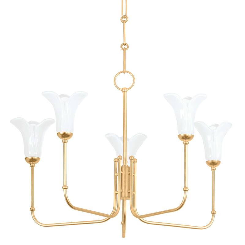 Hudson Valley Lighting 3345 Montclair 5 Light 30" Wide Chandelier - Vintage Gold Leaf