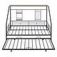 preview thumbnail 5 of 8, Metal Full Size House-shaped Platform Bed Frame with Trundle and Shelf