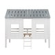preview thumbnail 4 of 7, Modern Twin Size Low Loft Playhouse Bed With Roof And Two Front Windows for Bedroom