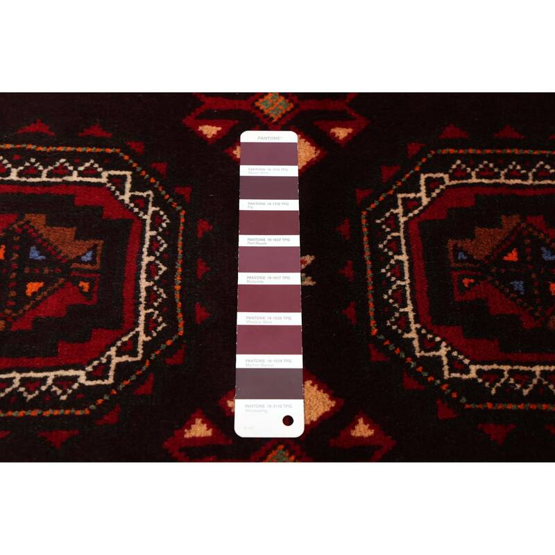 ECARPETGALLERY Hand-knotted Teimani Dark Burgundy Wool Rug - 3'3 x 5'10