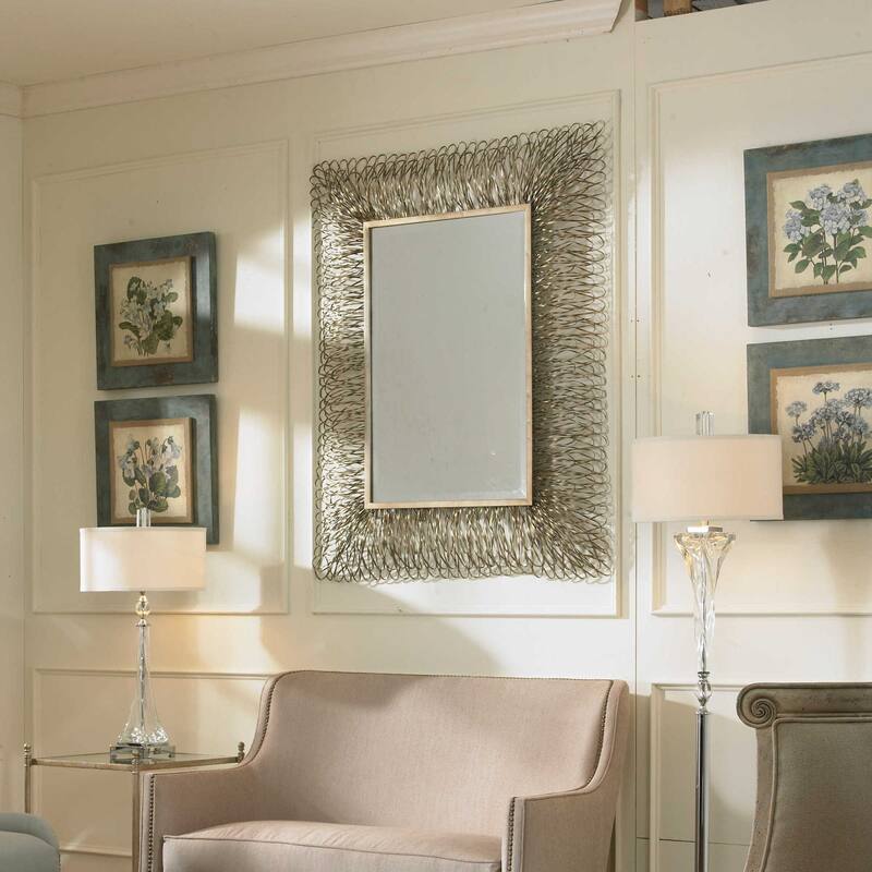 Uttermost Corbis 56" X 44" Glam Decorative Wire Framed Large Bathroom