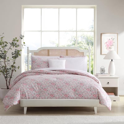 Laura Ashley Quartet Reversible Pink Bonus Bed Set