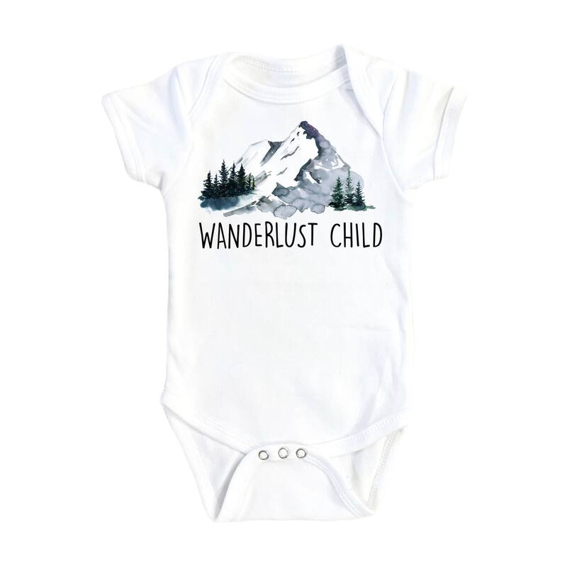 Wanderlust Child - Baby Boy Girl Clothes Infant Bodysuit Funny Cute Newborn - White - 0-3M